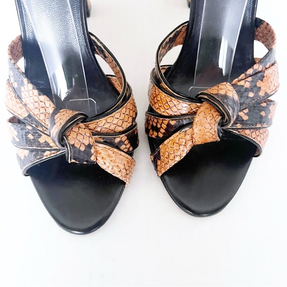 Celine 2014 Knot Sandal Python Rust Stiletto Heel Size 37 - Picture 3 of 7